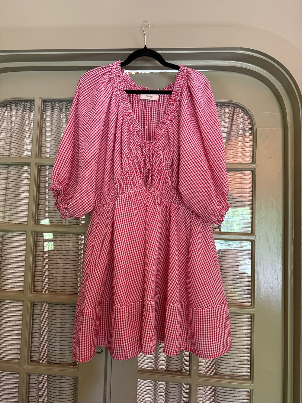 Red Gingham Smocked Mini Dress - from Australian Brand, Kinney - never worn!